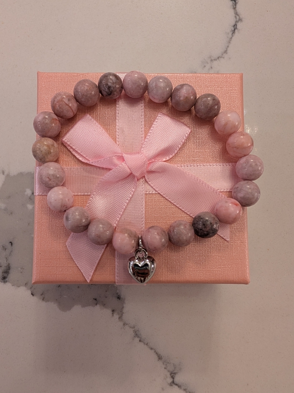 Pink Beaded Stretch Bracelet In Gift Box New - Picture 4 of 8